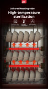 Tableware disinfection cabinet/tableware heating cabinet, ozone disinfection, 150 liters, double door 4 layers, 300W - 图片 3