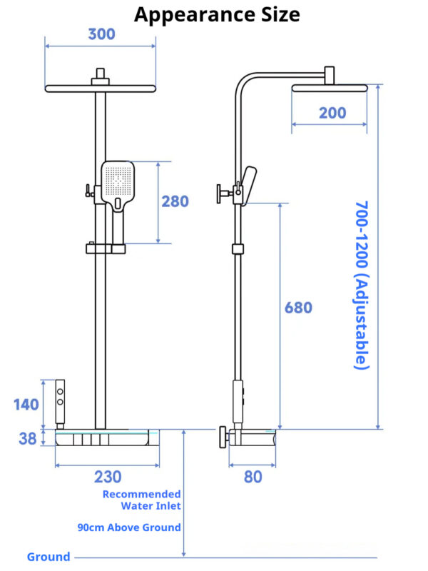 Digital display pressurized constant temperature shower set - 图片 15
