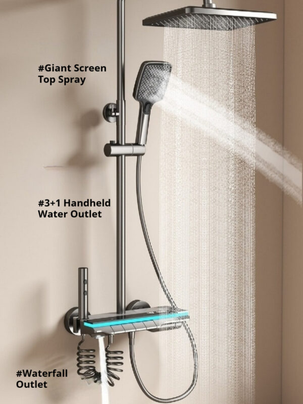 Digital display pressurized constant temperature shower set - 图片 3